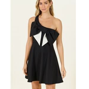Judith March One Shoulder Bow Detail Dress